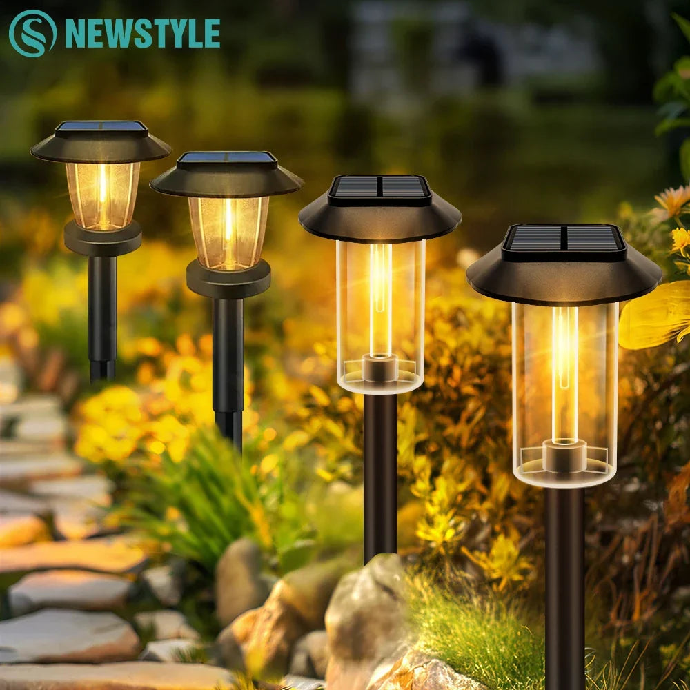 Solar Pathway Lights Outdoor Waterproof 1-4PCS Garden Landscape Lights Tungsten Lamp for Yard Lawn Walkway Path Decor