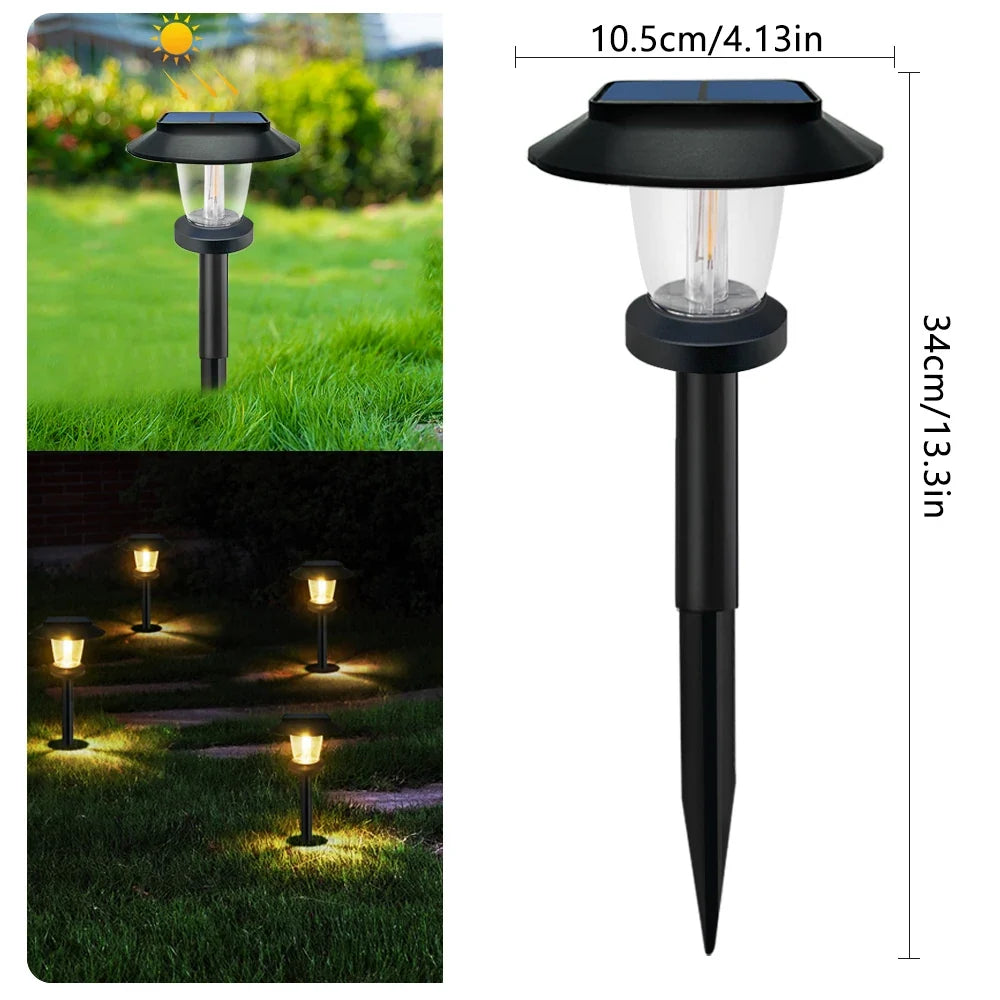 Solar Pathway Lights Outdoor Waterproof 1-4PCS Garden Landscape Lights Tungsten Lamp for Yard Lawn Walkway Path Decor