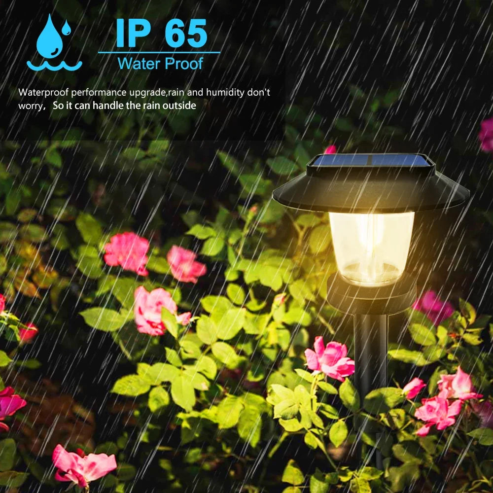 Solar Pathway Lights Outdoor Waterproof 1-4PCS Garden Landscape Lights Tungsten Lamp for Yard Lawn Walkway Path Decor