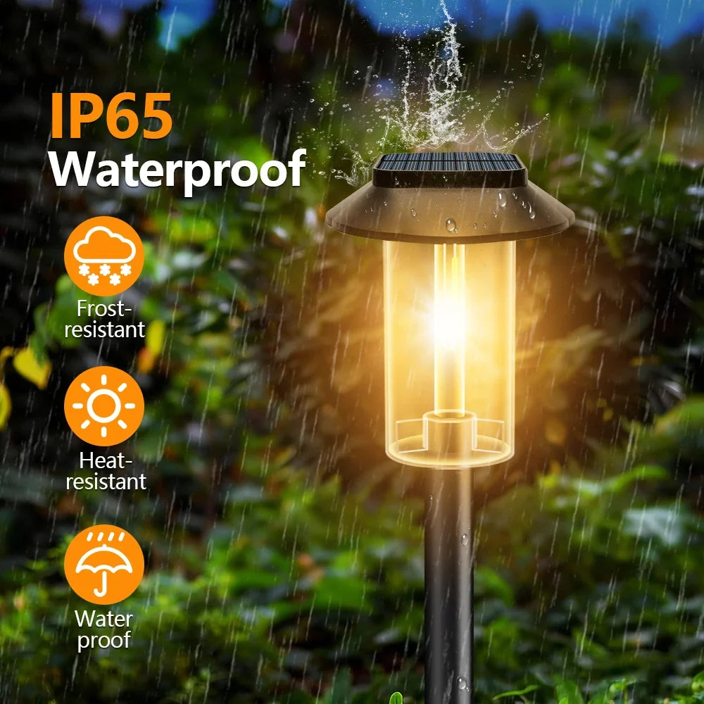 Solar Pathway Lights Outdoor Waterproof 1-4PCS Garden Landscape Lights Tungsten Lamp for Yard Lawn Walkway Path Decor