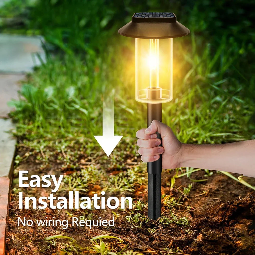Solar Pathway Lights Outdoor Waterproof 1-4PCS Garden Landscape Lights Tungsten Lamp for Yard Lawn Walkway Path Decor